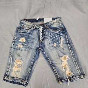 Evolution In Design Boys Distressed Denim Shorts Acid Wash Blue Size 16